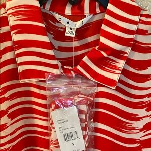 Cabi Red and White Striped Dress